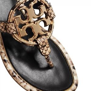 Tory Burch Metal Miller Leather Thong Sandal
